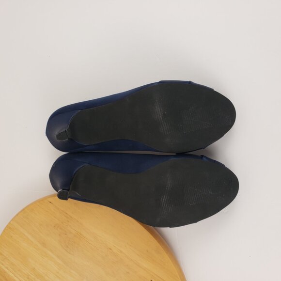 Dorothy Perkins US 7.5 UK 5 Dark Royal Blue Heels Brushed Satin Womens Shoes - Picture 12 of 14